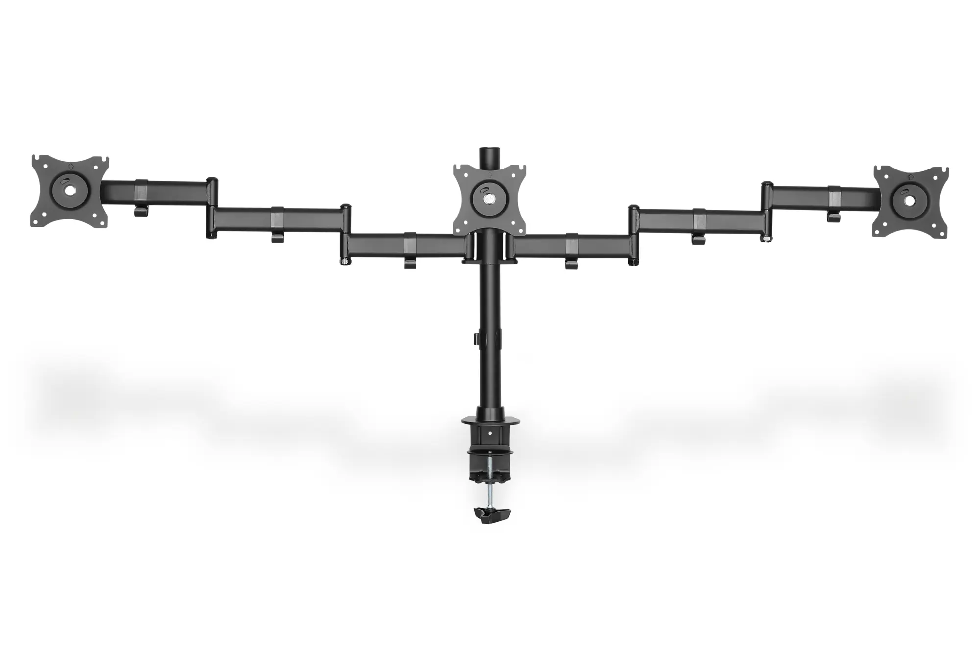 Universelle 75 x 75 & 100 x 100 Monitorhalterung für  3 Monitore von vorne
