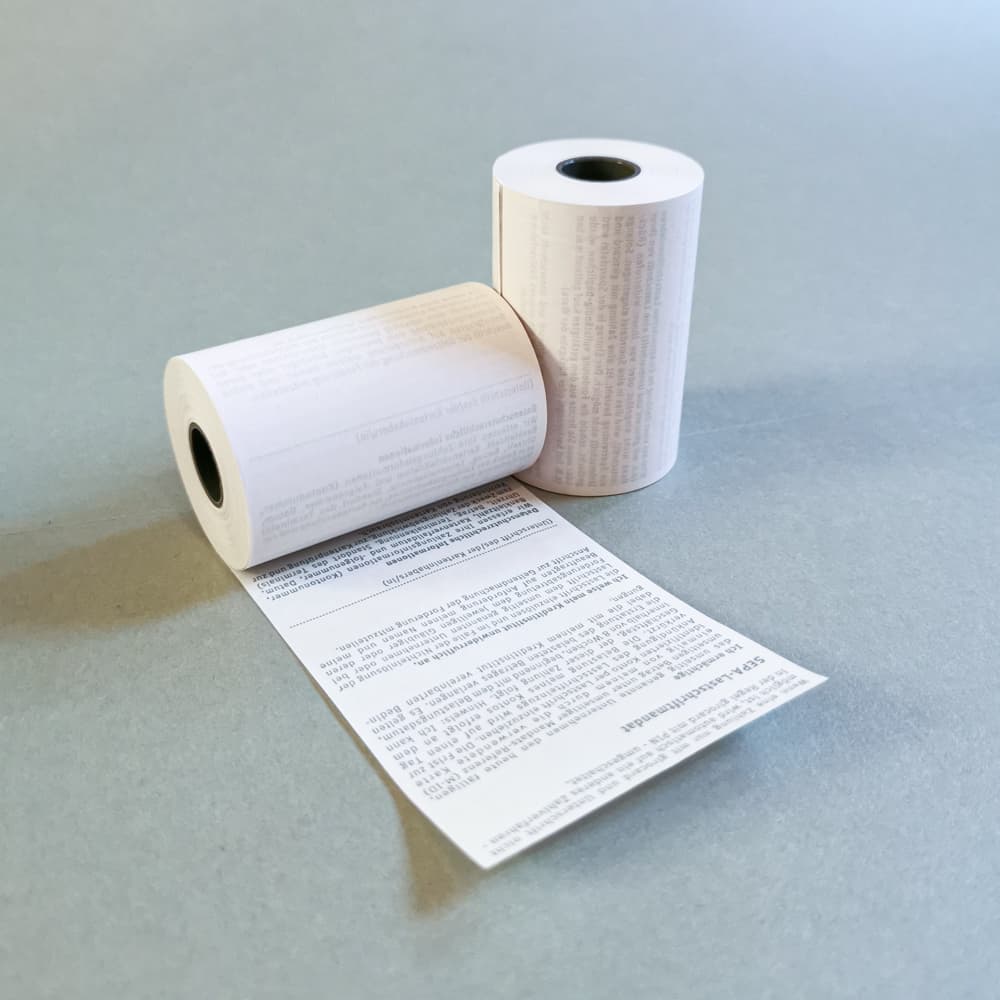 Thermorolle 57mm x 15m x 12mm | Sepa Lastschrifttext ǀ BP frei