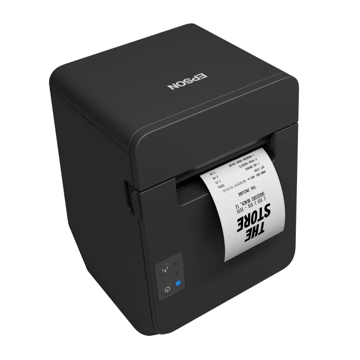 Epson Bondrucker TM-T20IV in Schwarz, unterstützt USB, Ethernet und Serielle Anschlüsse von links