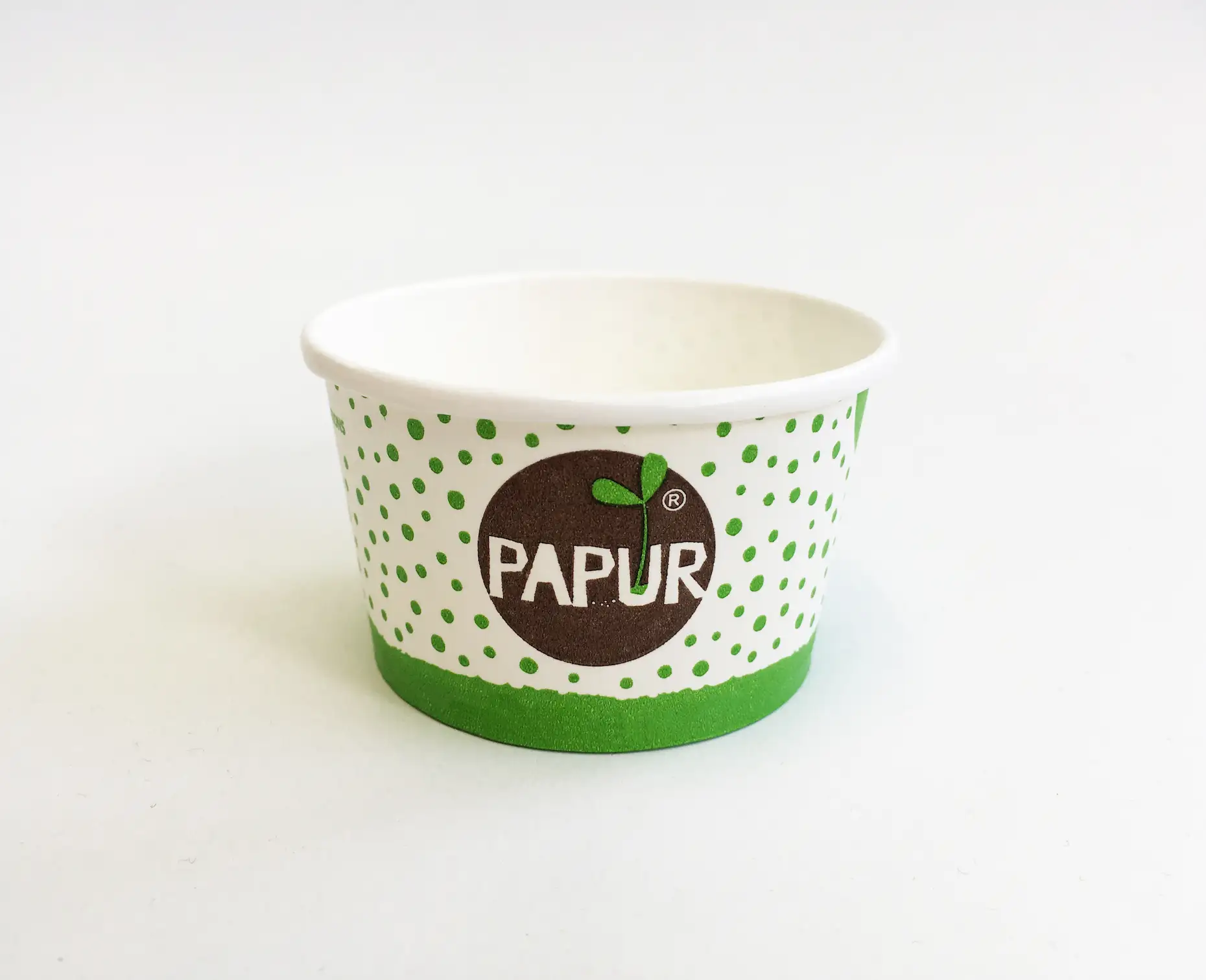 Eisbecher aus Pappe "Papur" mit 45mm Höhe, 70mm Durchmesser und 100ml Füllmenge