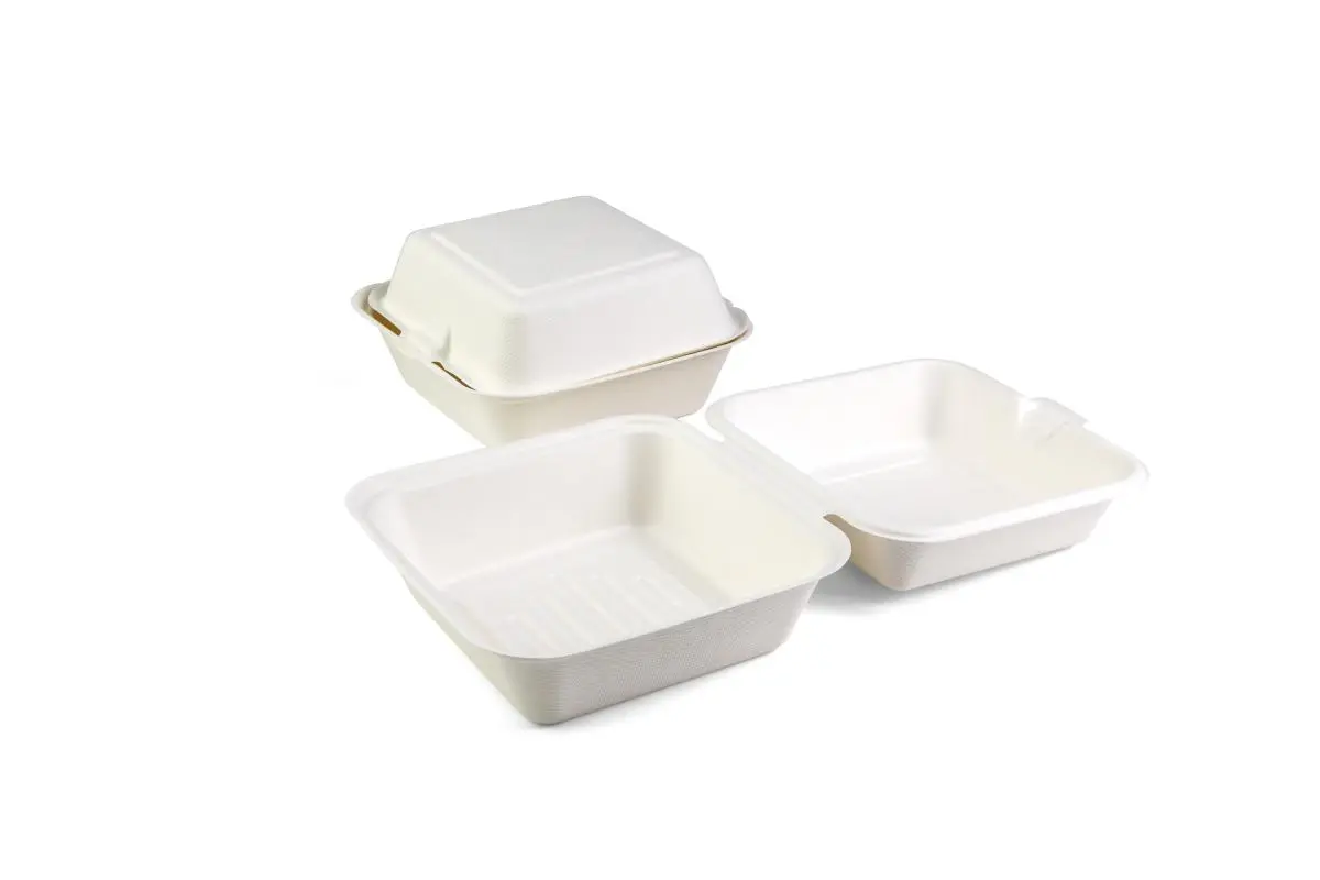Burgerbox 155x155x80mm Höhe aus der Senza-Reihe aus Zuckerrohr