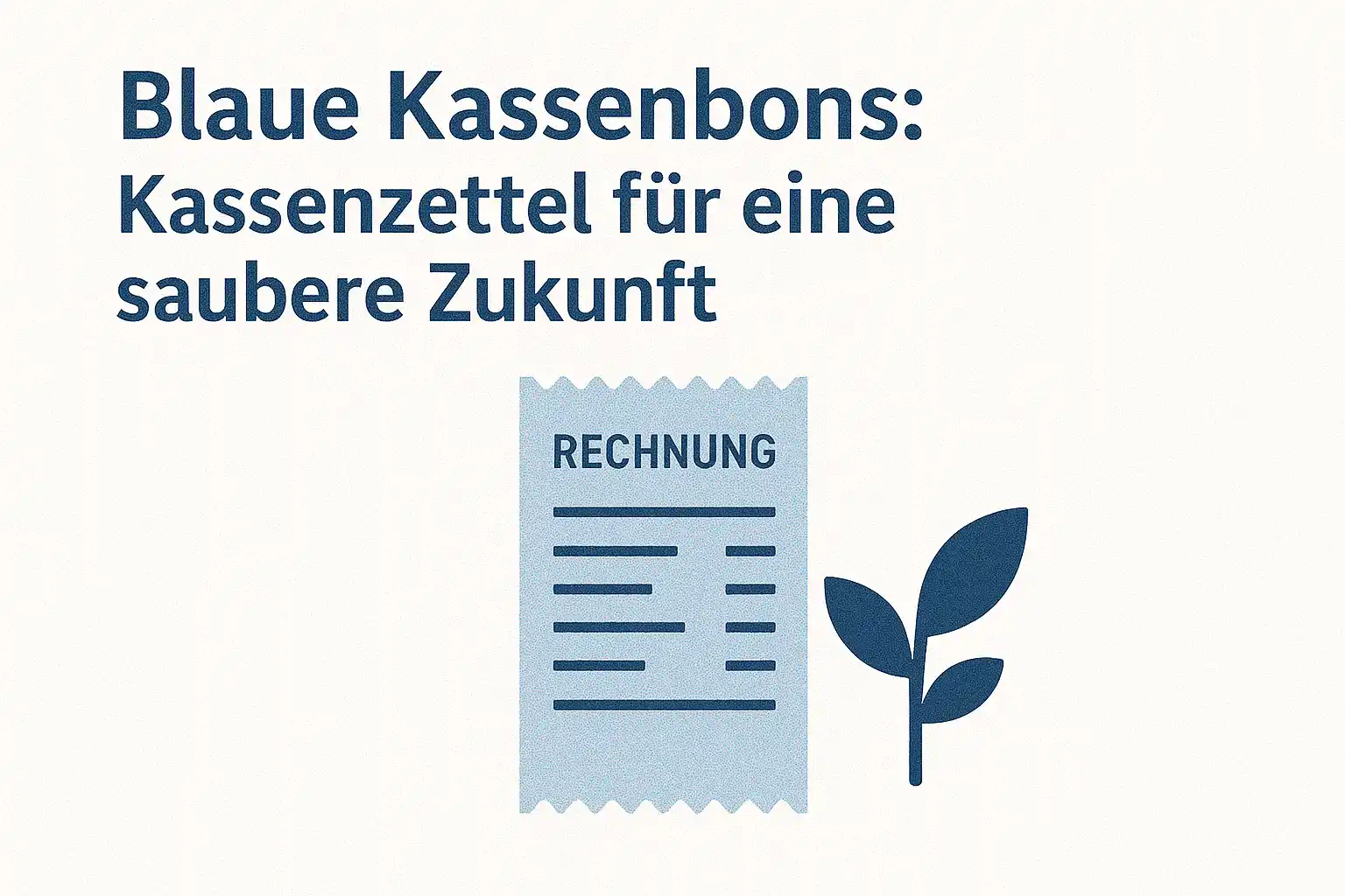 Blaue Kassenzettel für eine saubere Zukunft