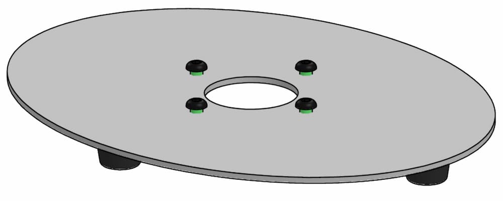 SpacePole Bodenplatte oval 200 x 260 mm