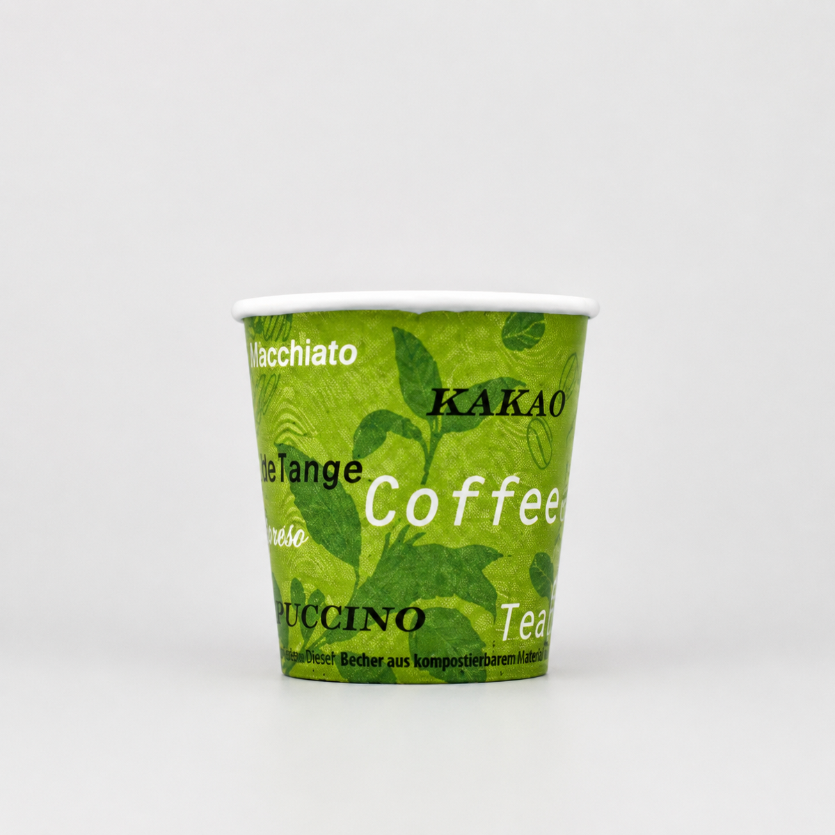 Kaffeebecher mit 100ml Füllvolumen mit PLA-Beschichtung in Grün 2