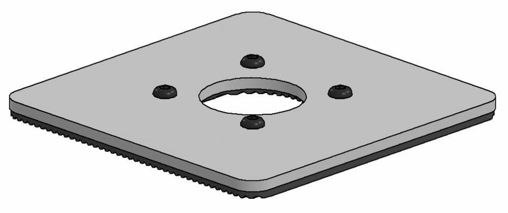 SpacePole Bodenplatte quadratisch 150 x 150 mm