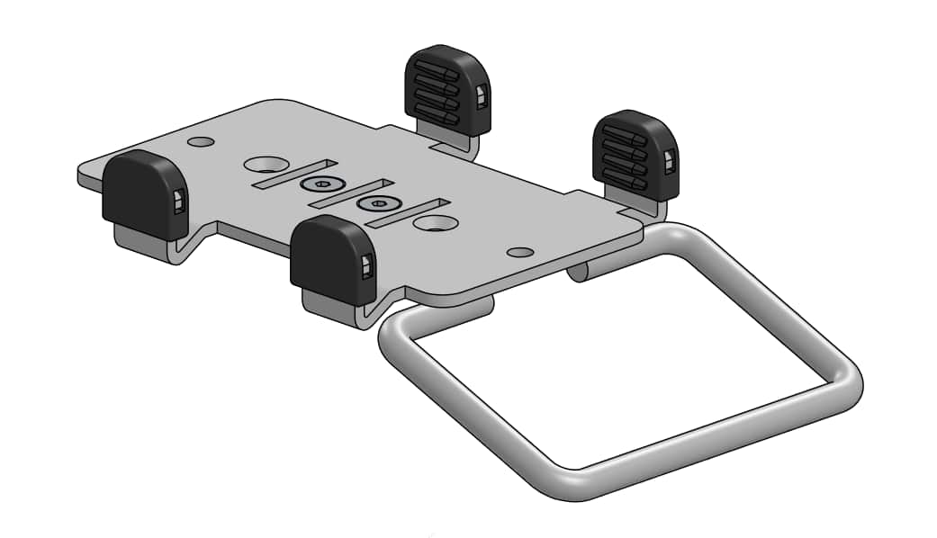 SpacePole EC Halterung für das Gerät "CCV (Concardis) A77 - PAX A77" - Zeichung