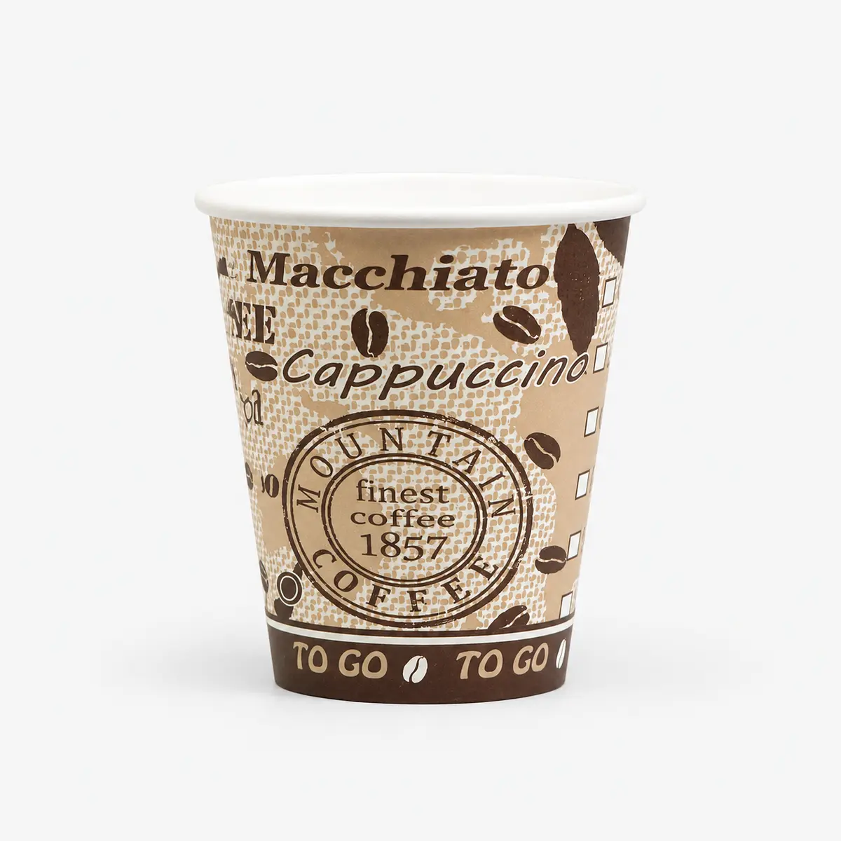 Kaffeebecher mit 300ml Füllvolumen in Kaffee-Design