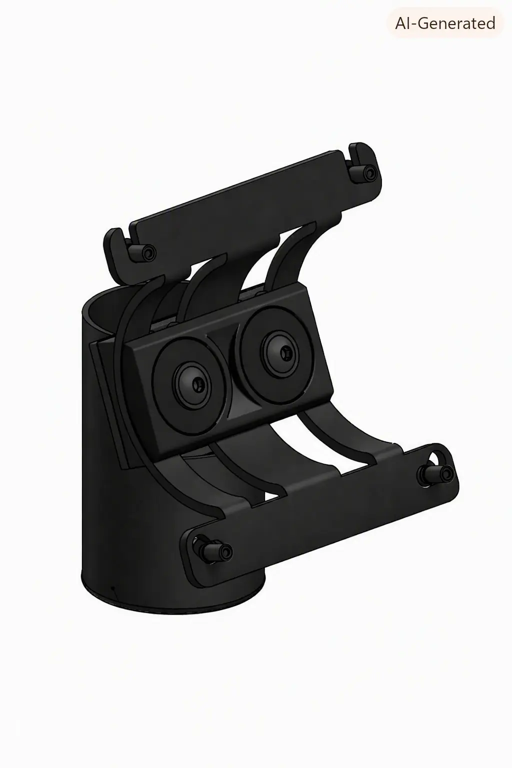 VESA 75 Arc Top Mount für SpacePole SP1 Standrohre, KI Rendering