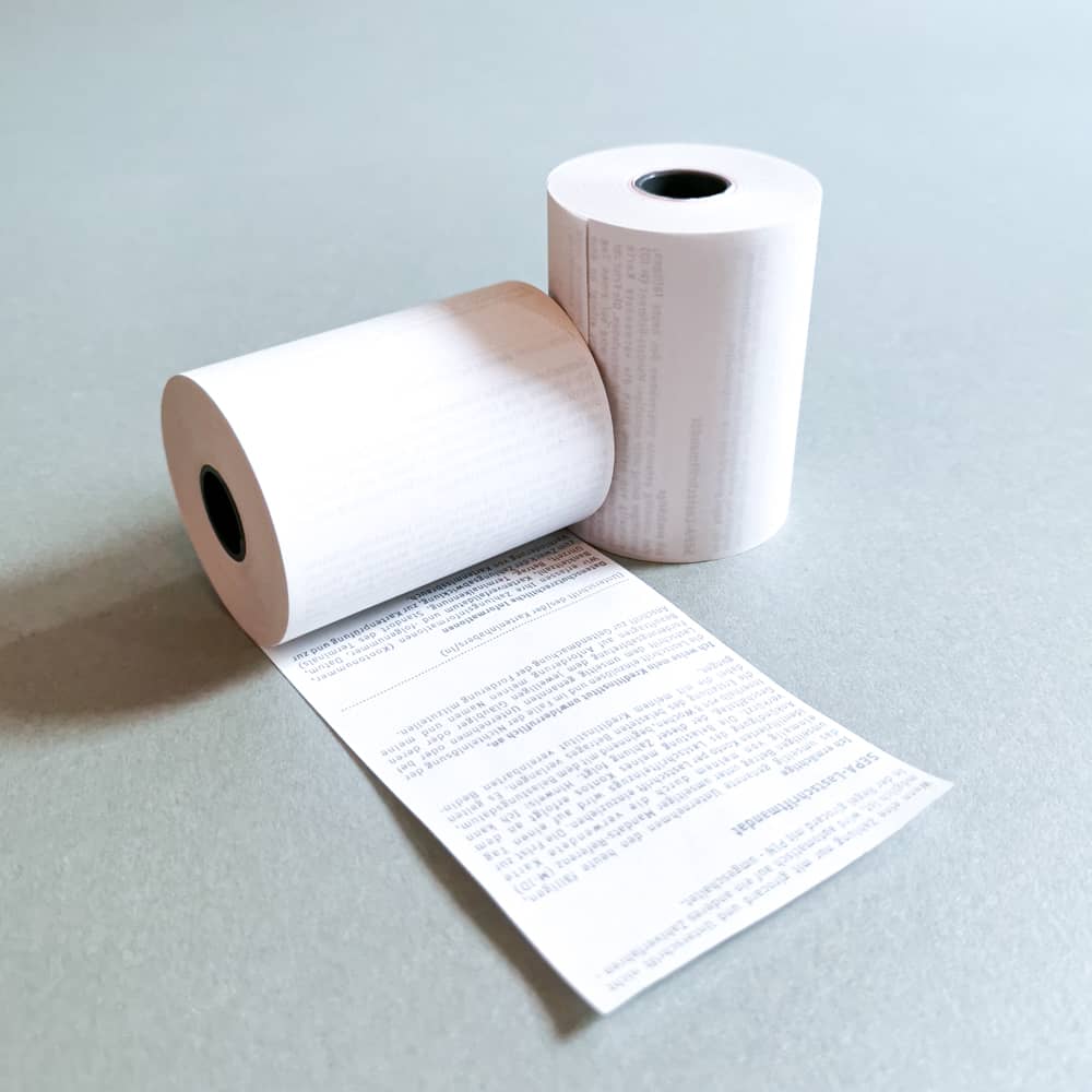 Thermorolle 57mm x 25m x 12mm Sepa Lastschrifttext ǀ  BP frei