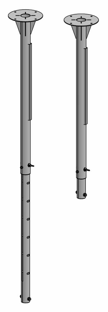 SpacePole Deckenhalterung höhenverstellbar 900 mm bis 1500 mm
