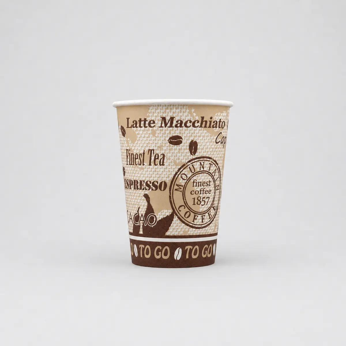 Automatenbecher mit 180ml Füllvolumen im CoffeeMountain-Design