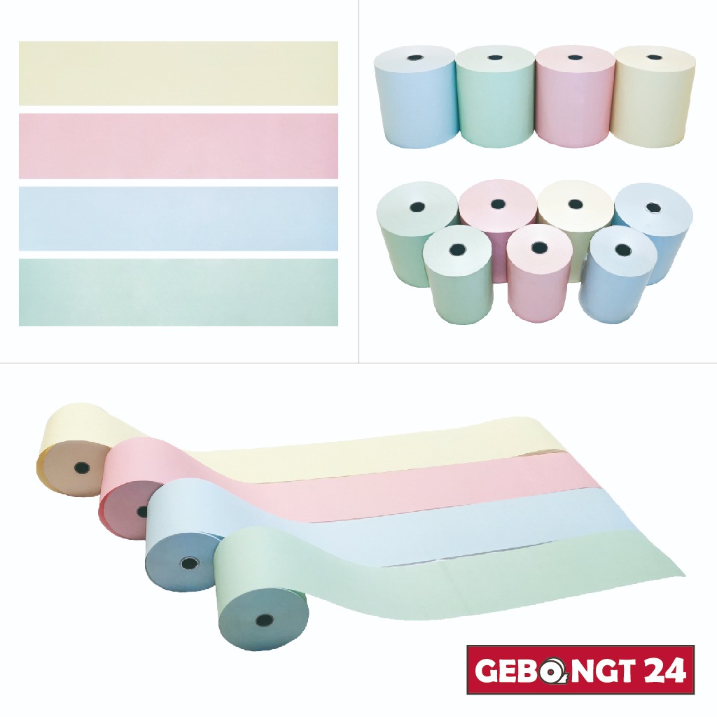 Überblick über farbige Bonrollen von GEBONGT24 Überblick über farbige Bonrollen von GEBONGT24