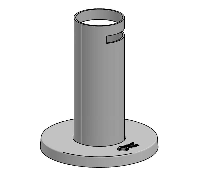 SpacePole®Tablet-Halterung Standrohr 120mm mit Rotationsslot - Zeichnug