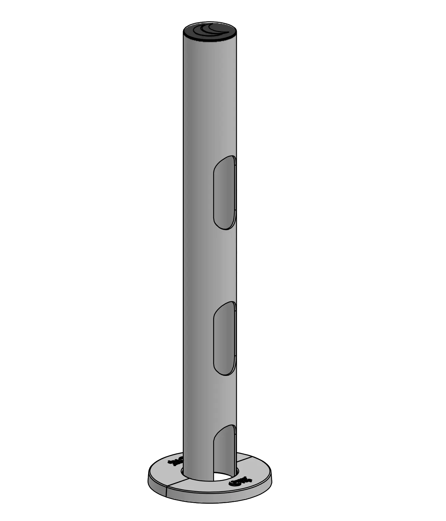 SpacePole Standrohr mit 400mm Höhe und 3 Kabelöffnungen