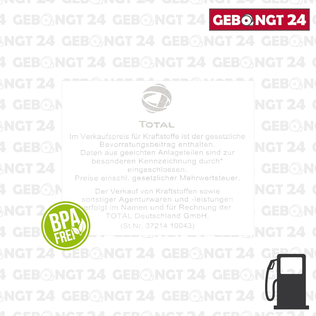 Total Tankstellentext mit Logo - BPA frei