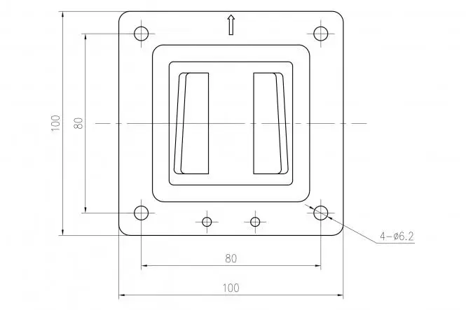 Feste VESA 75/100 Wandhalterung mit 18mm Wandabstand als Zeichnung der Anbringung