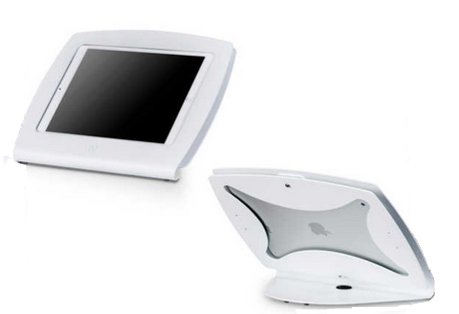 SpacePole®Tablet-Halterung "Aufsteller" Apple iPad 10,2 Zoll + 10,5 Zoll - weiß