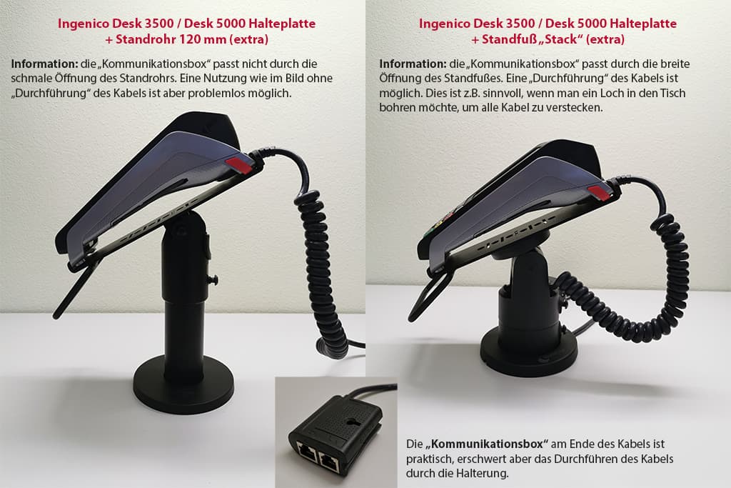 EC-Terminal Halterung Ingenico Desk/3500, Desk/5000 - Vergleich Standfüße