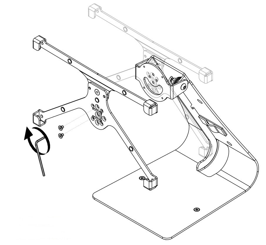 SpacePole® Tablet-Halterung Apple iPad Air + Air 2 + iPad (X-Frame) - Beispiel Montage TabPrint Curve