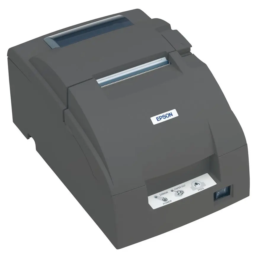 TM-U220B Nadeldrucker in Schwarz mit USB-Anschluss von vorne links