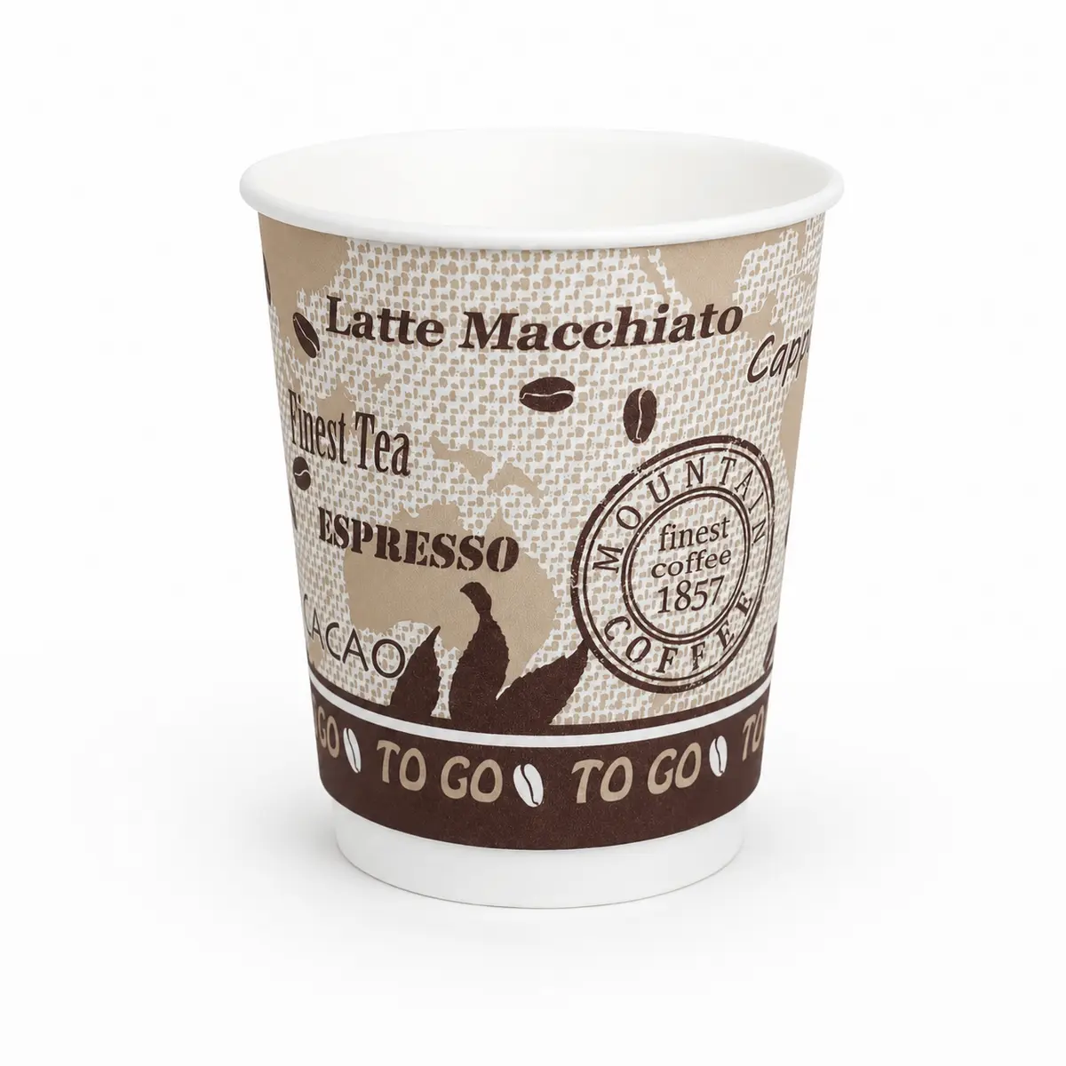 Doppelwandbecher aus Pappe • 200ml • Ø 80mm, H: 90mm • 840 Stück • CoffeeMountain
