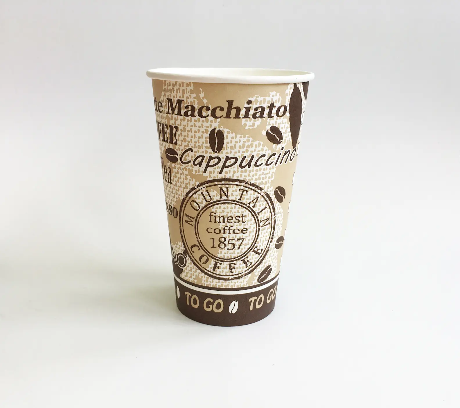 Kaffeebecher mit 400ml Füllvolumen in Kaffee-Design