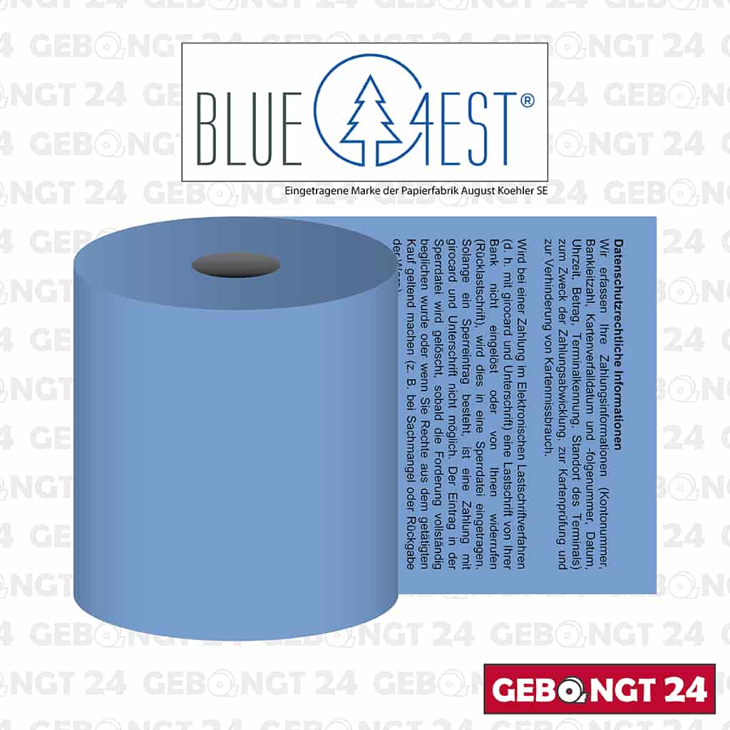 Blue4est Öko Thermorolle 57x15x12 mit SEPA Lastschrifttext