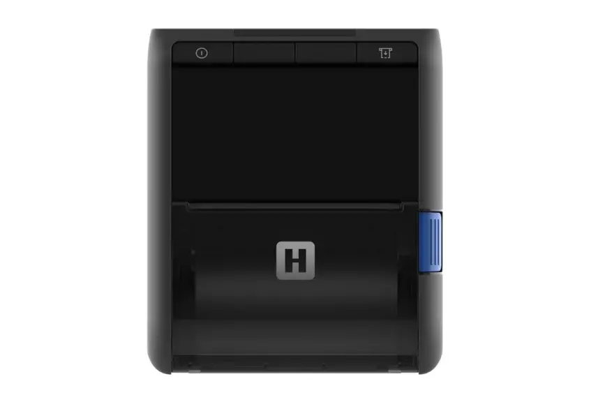 Thermodirekt-Etikettendrucker LNX3 von Honeywell mit Bluetooth, USB & USB-C Anschlüssen in Schwarz von vorne stehend
