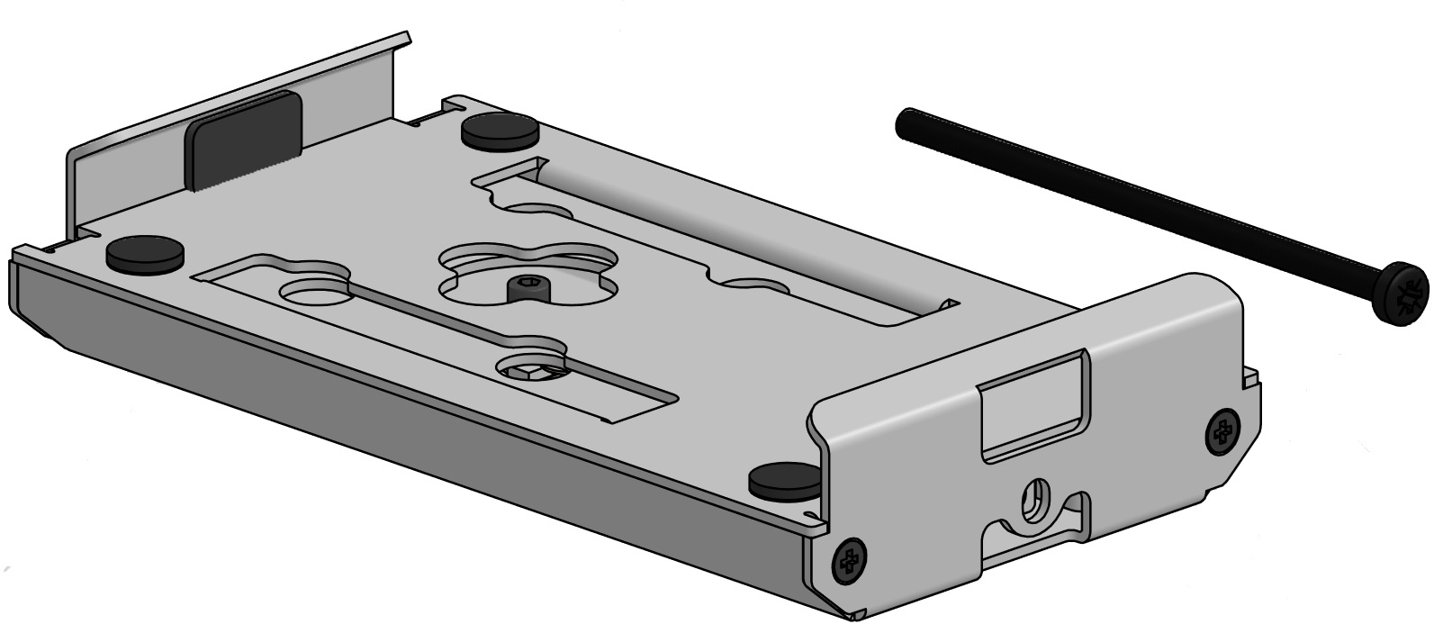 SpacePole® Tablet-Halterung Univeral (U-Frame) - Zeichnung