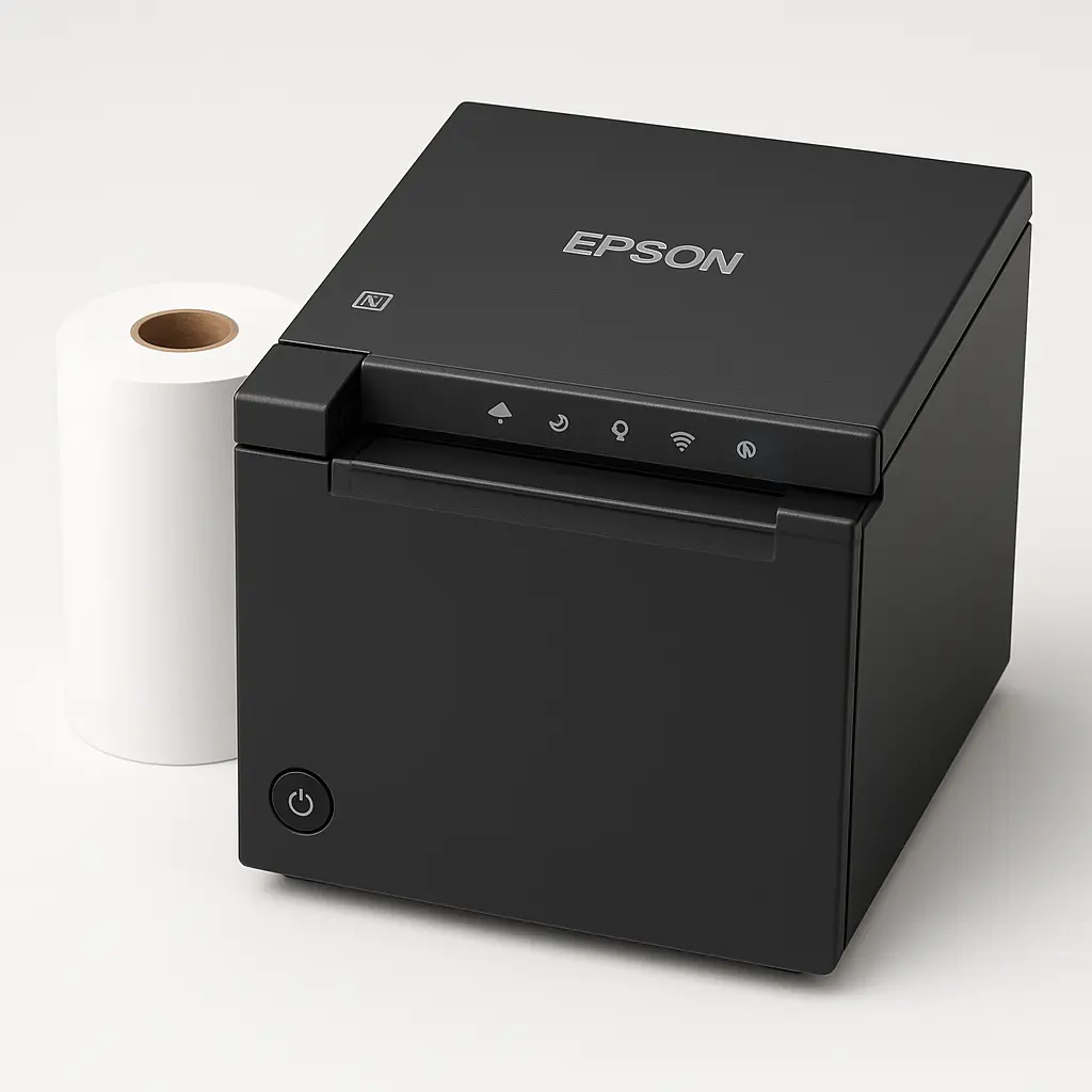 Bondrucker Epson TM-M30III Studiobild inkl. Rolle