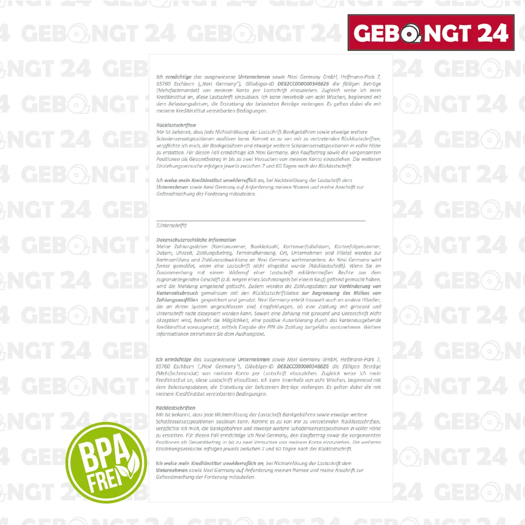 Nexi Lastschrifttext