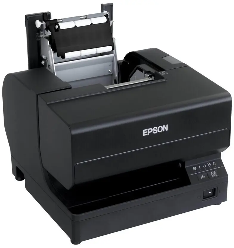 Epson TM-J7700 in Schwarz mit Ethernet und USB, Rollenklappe Epson TM-J7700 in Schwarz mit Ethernet und USB, Rollenklappe