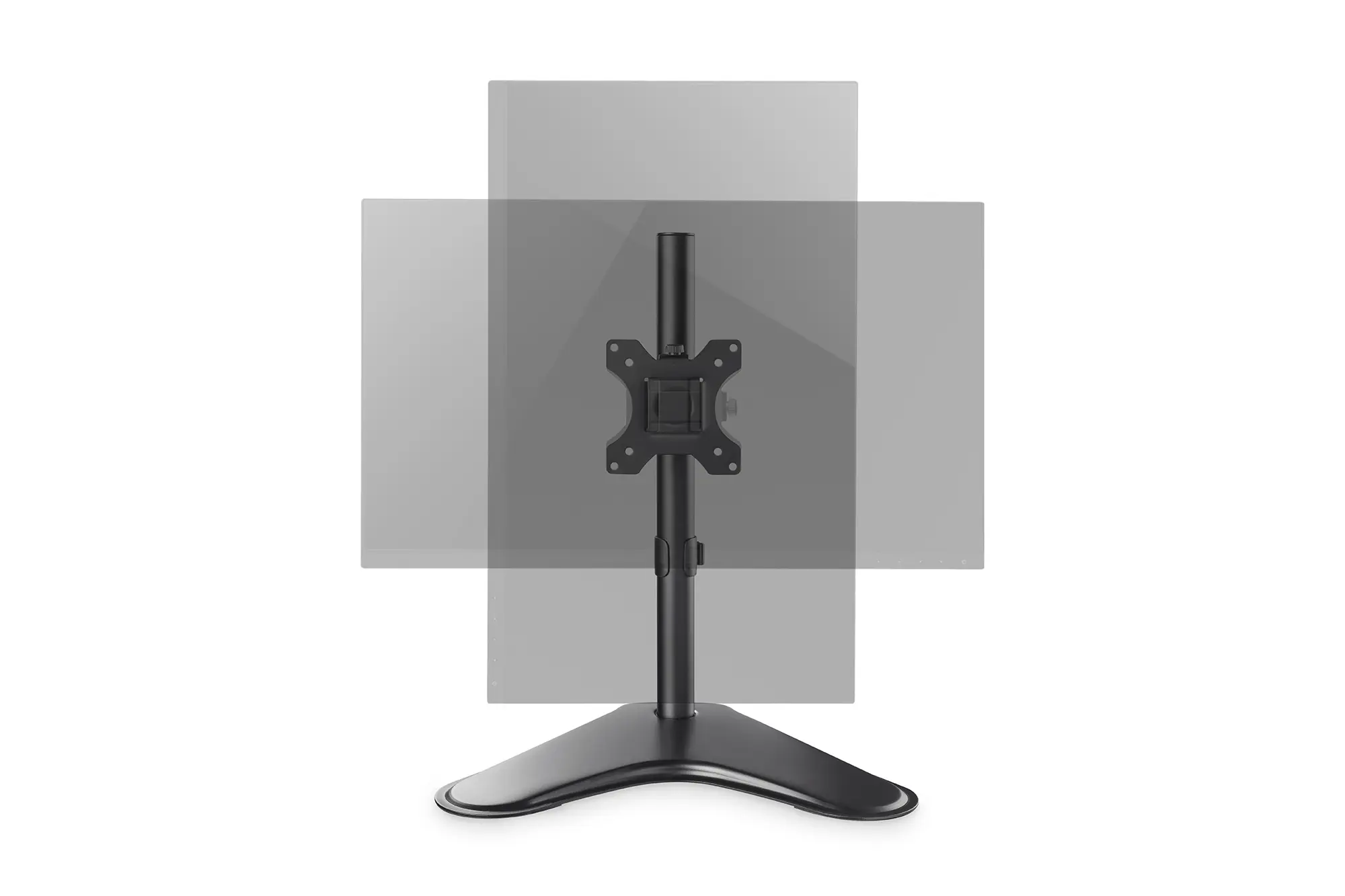 Monitorhalterung für einen Bildschirm, inkl. Standfuß mit Bildschirm in unterschiedlichen Ausrichtungen Monitorhalterung für einen Bildschirm, inkl. Standfuß mit Bildschirm in unterschiedlichen Ausrichtungen