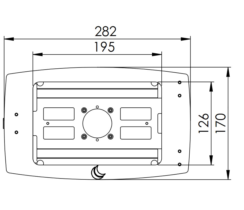 SpacePole® Tablet-Halterung für div.Tablets 9,7 Zoll (A-Frame) - Maße