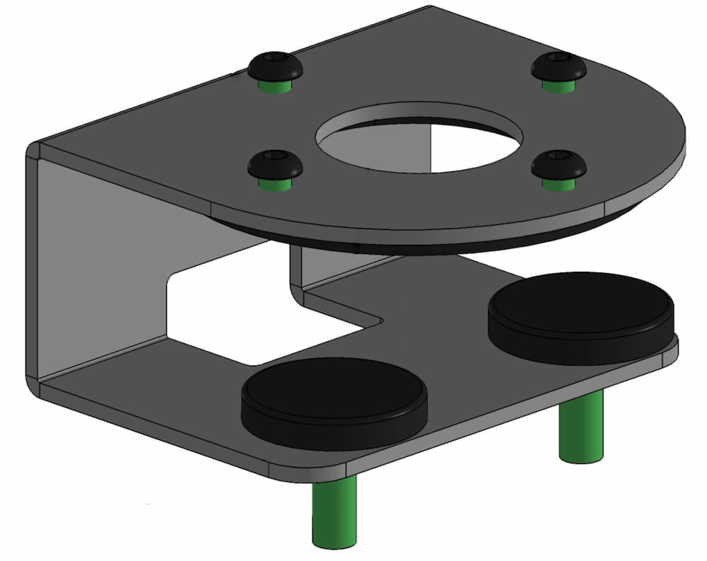 SpacePole Tischklemme für 14 - 34 mm dicke Platten mit Kabelslot