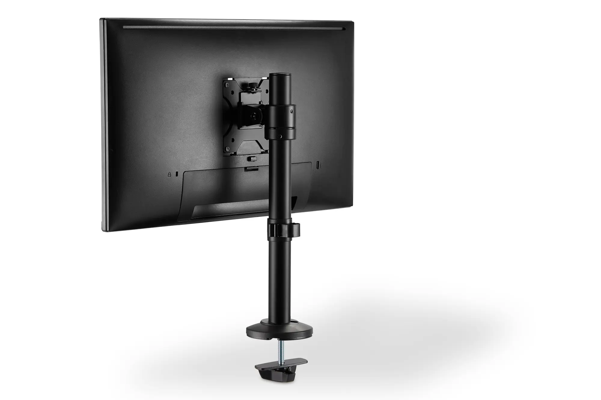 Monitorhalterung mit Klemmmontage, VESA 75 & 100, 400mm hoch - mit Bildschirm