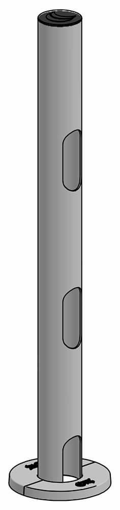 SpacePole Standrohr SP2 500 mm mit 3 Kabellöchern