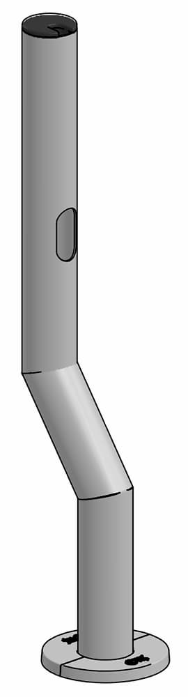 SpacePole Standrohr SP2 530 mm mit einem Kabelloch gewinkelt