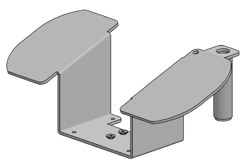 SpacePole®Verifone H5000 - EC-Terminal Halterung mit Handballenauflage+Stifthalter - Zeichung