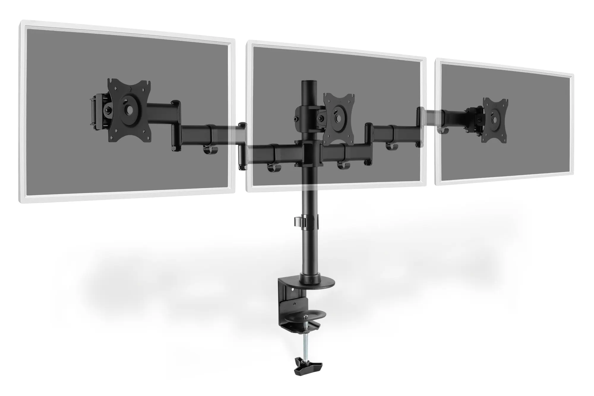 Universelle 75 x 75 & 100 x 100 Monitorhalterung für  3 Monitore mit Bildschirmen