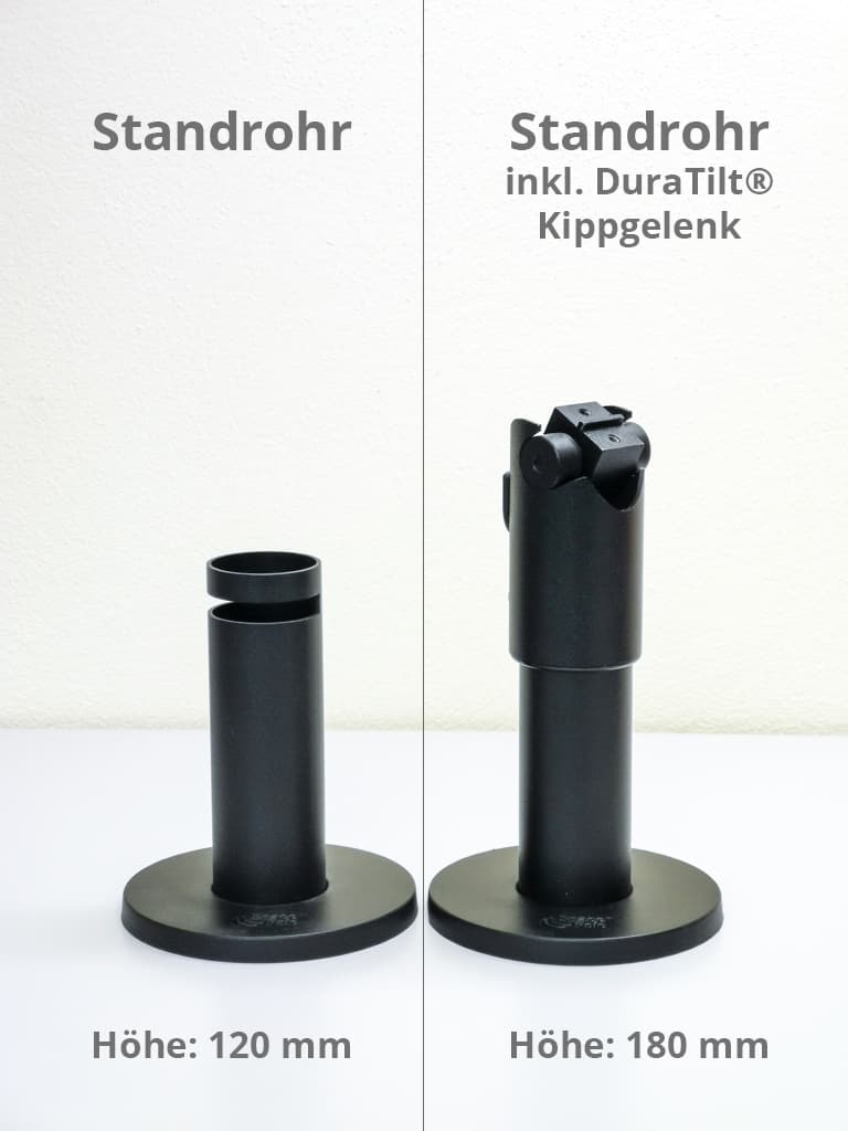 SpacePole® DuraTilt® - Standrohr 120 mm - Größe / Höhe