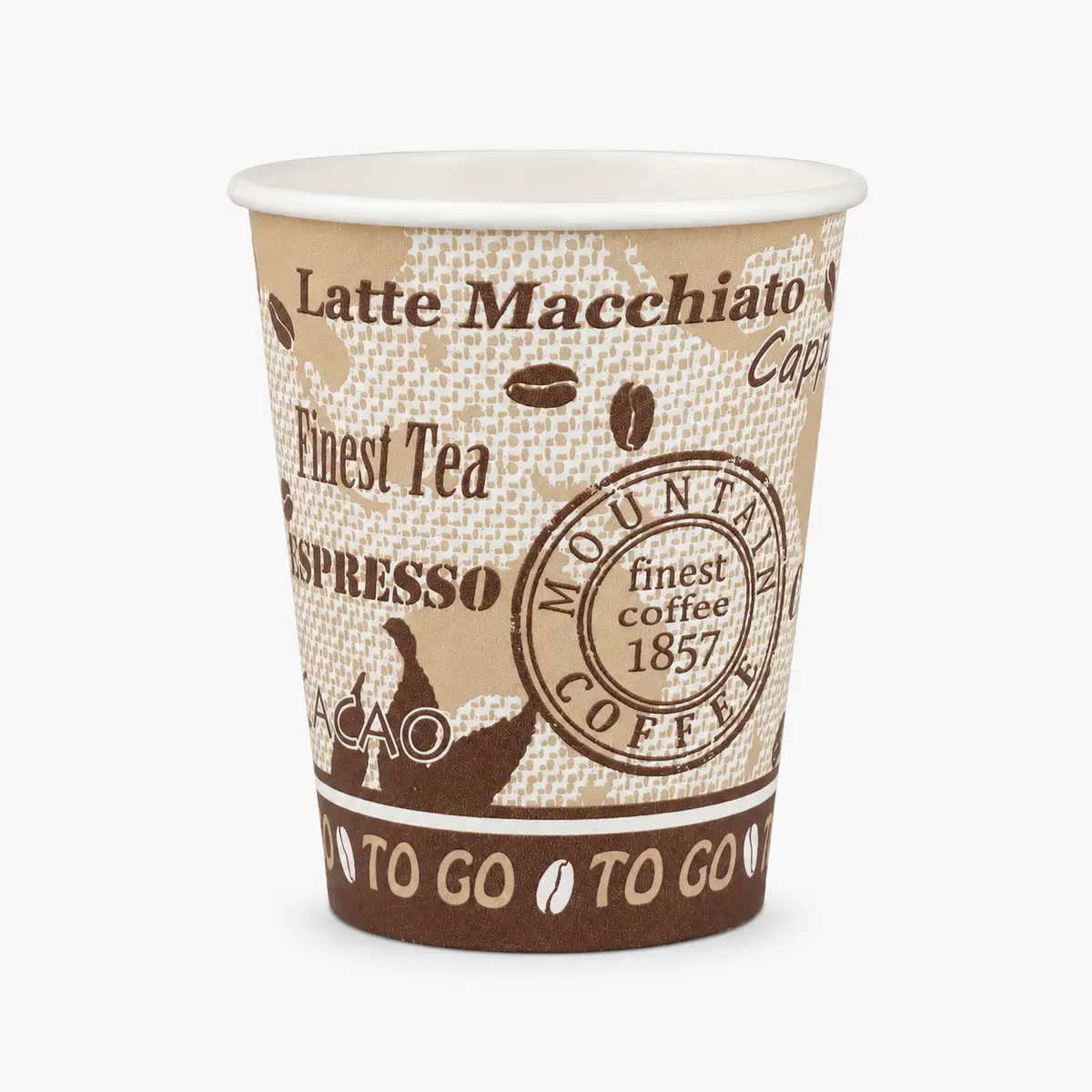 Automatenbecher mit 200ml Füllvolumen in Kaffee-Design