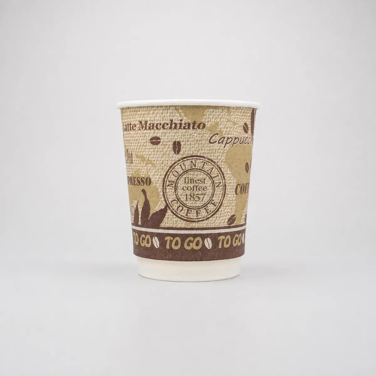 Doppelwandbecher für Heißgetränke, 300ml Füllvolumen mit Kaffeemotiv