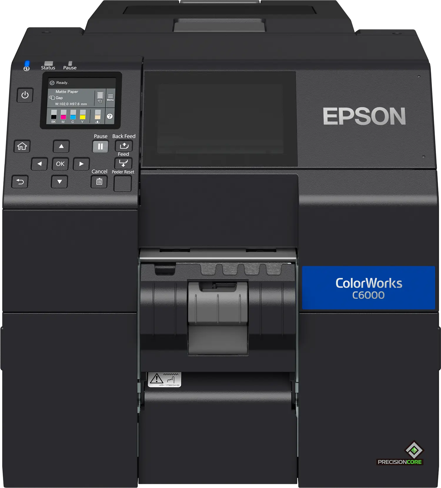 Epson ColorWorks C6000Ae bk mit AutoCutter frontal in Schwarz