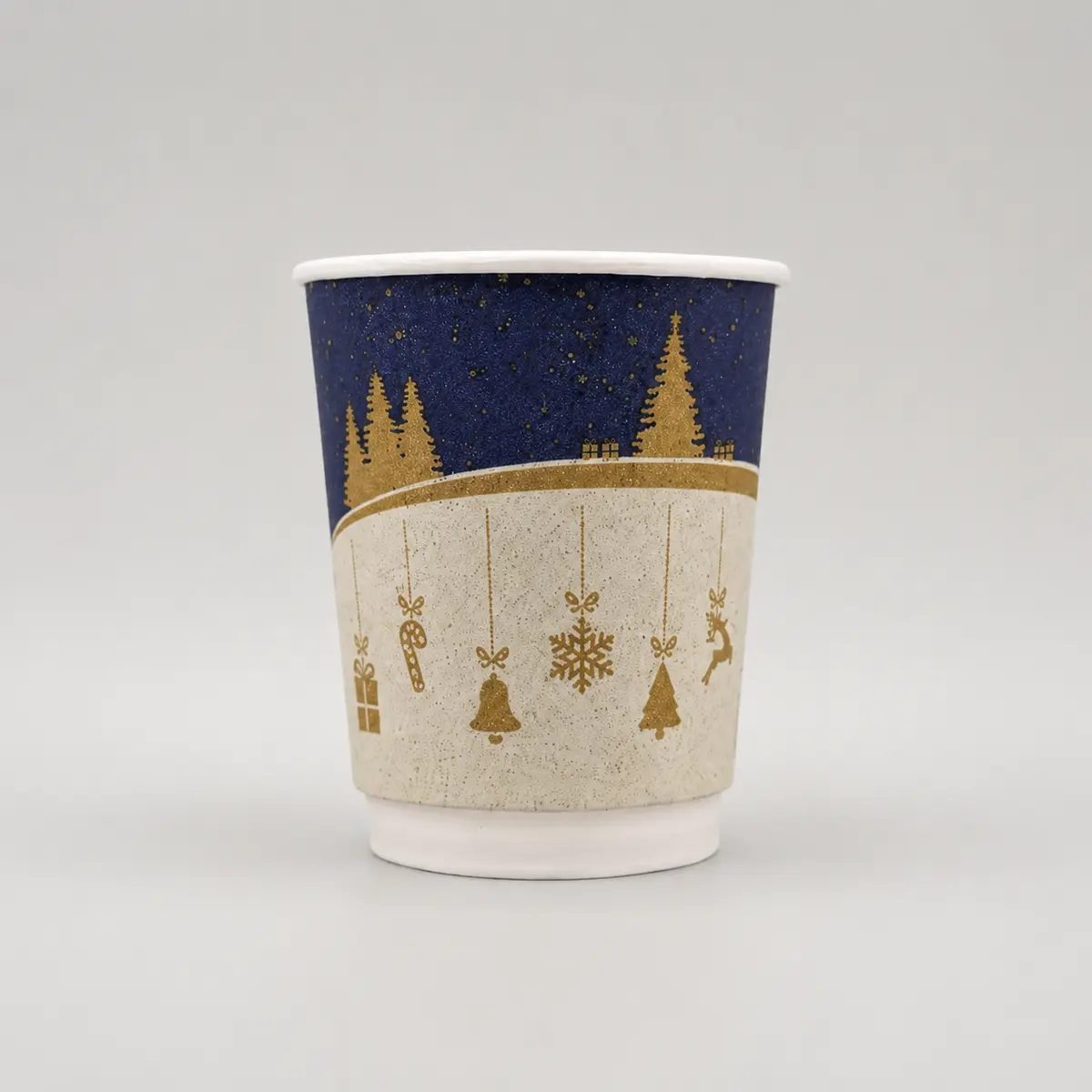 Doppelwandbecher für Heißgetränke, 200ml Füllvolumen mit Wintermotiv