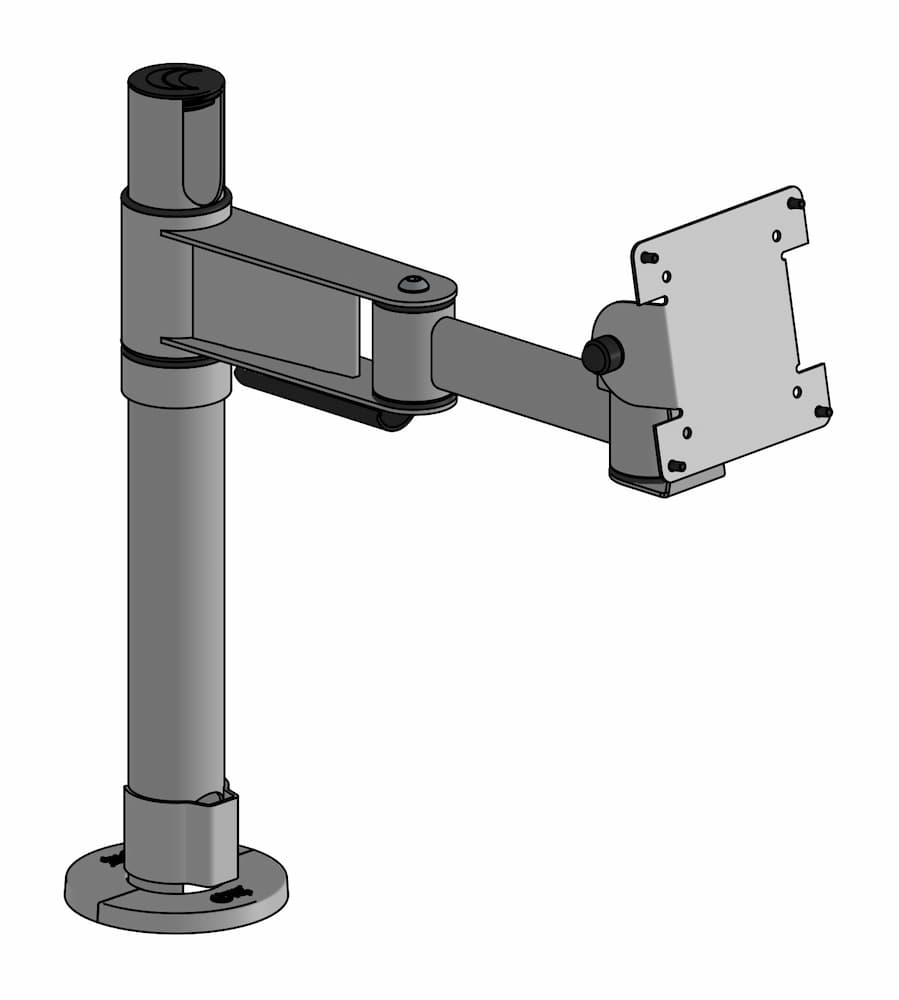SpacePole Standrohr 400 mm mit 300 mm Winkelarm und VESA 75/100 "Classic" 1