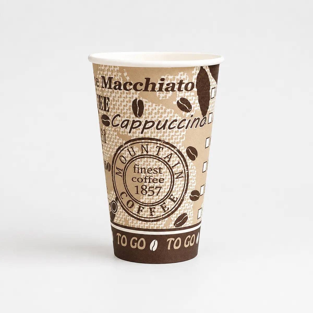 Kaffeebecher mit 300ml Füllvolumen in Kaffee-Design