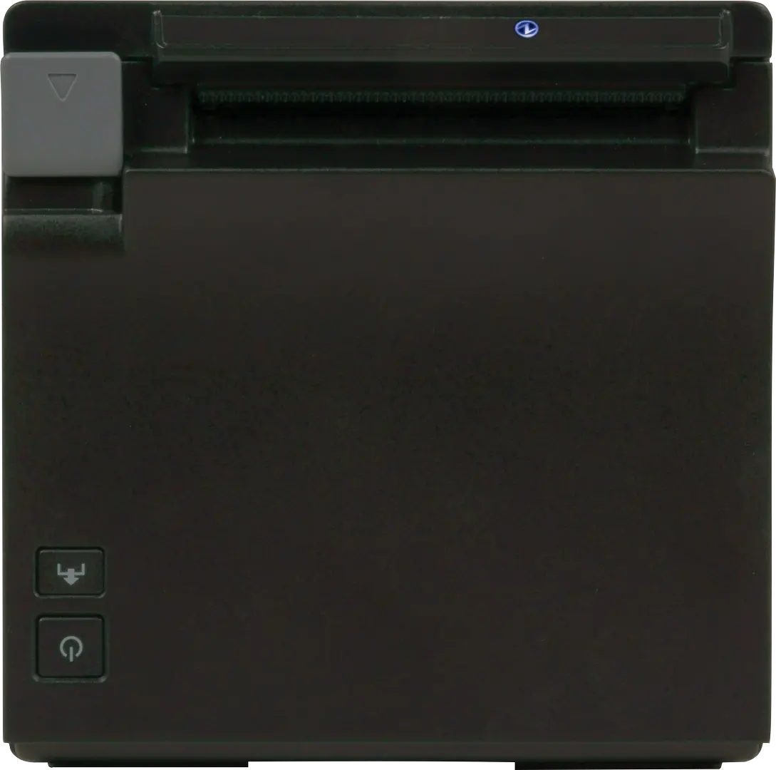 Epson TM-m30II Kassendrucker mit Ethernet, Bluetooth und USB in Schwarz von vorne Epson TM-m30II Kassendrucker mit Ethernet, Bluetooth und USB in Schwarz von vorne