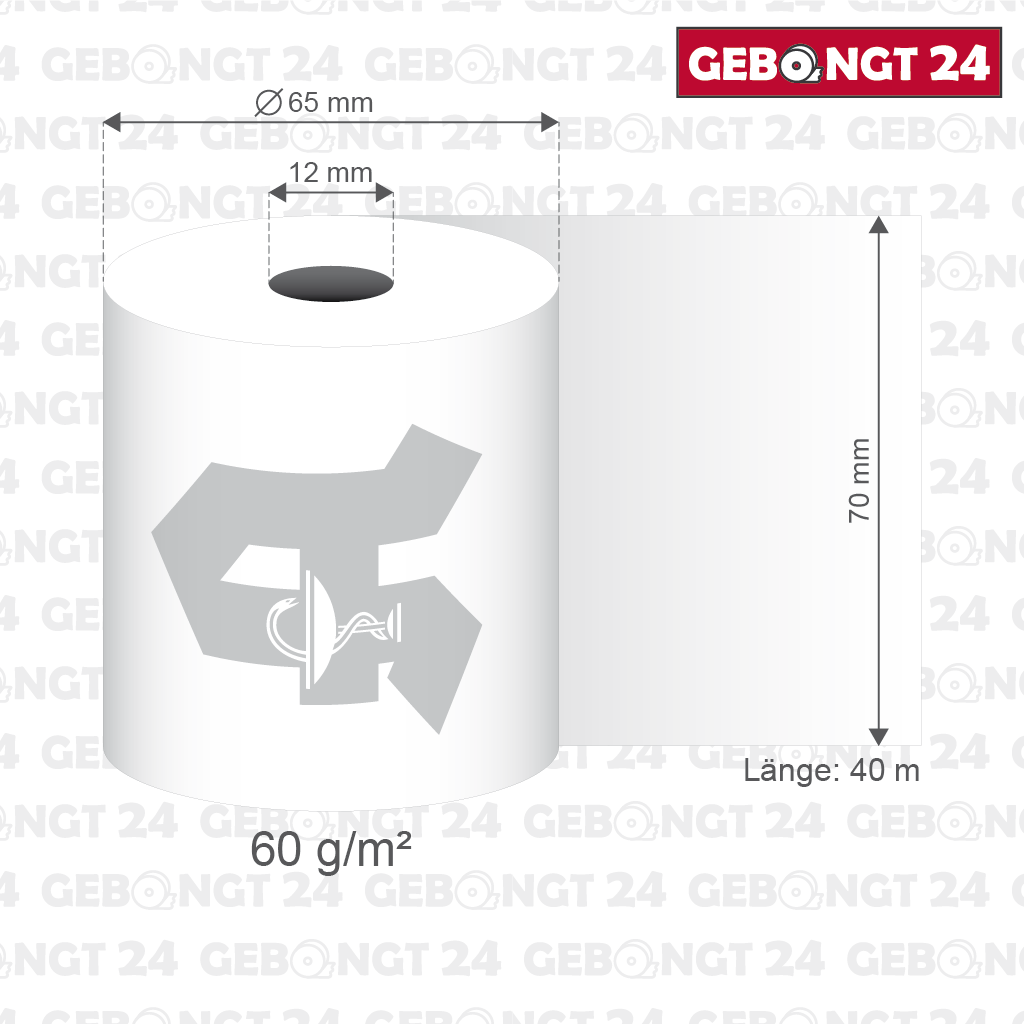 Apothekenrolle 70mm x 40m x 12mm