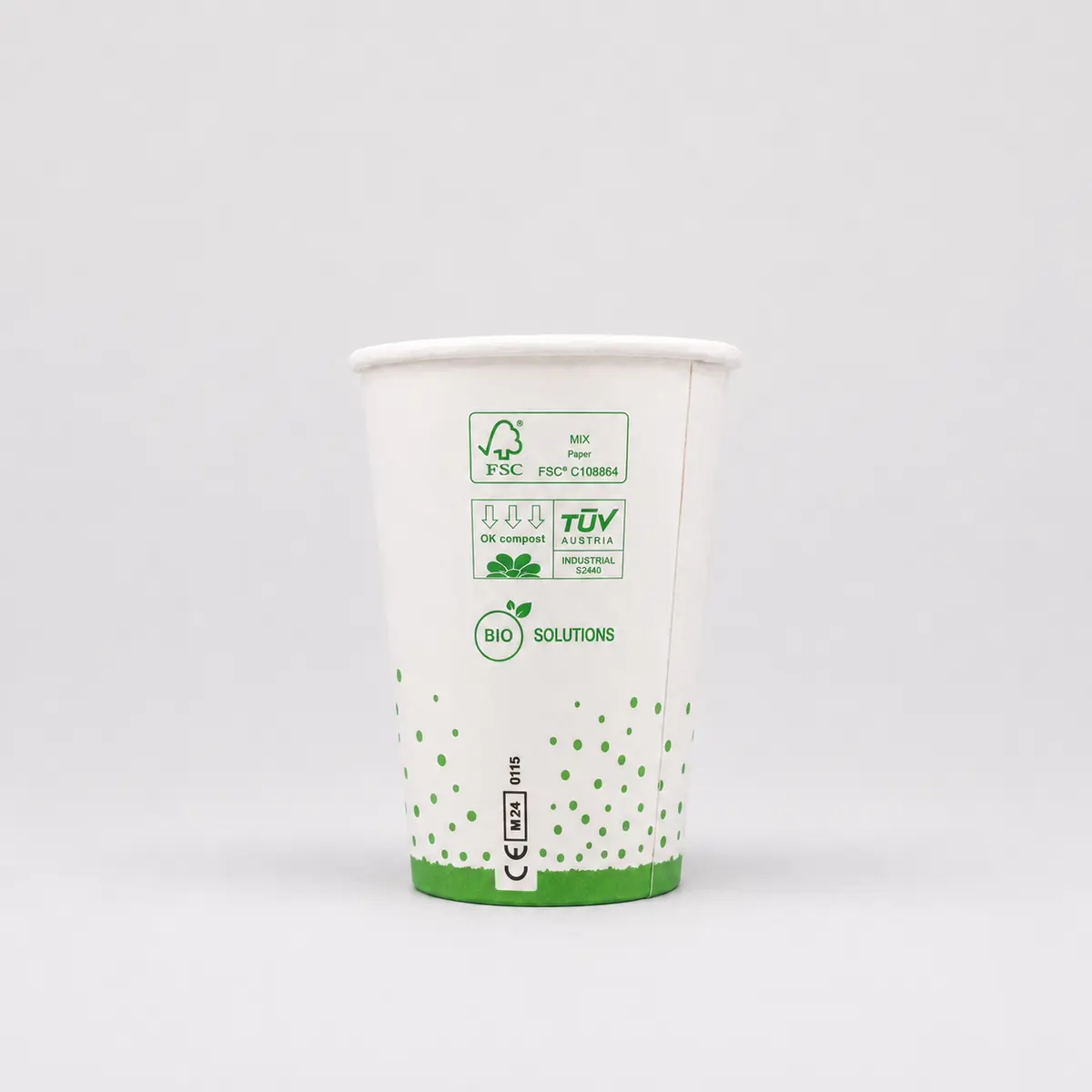Automatenbecher mit 180ml Füllvolumen im Papur-Design, hinten